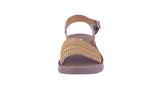 KID'S SHOES TAN KNIT/PU LEATHER SANDAL REBEKAH-52K