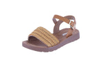 KID'S SHOES TAN KNIT/PU LEATHER SANDAL REBEKAH-52K