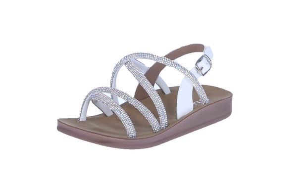 KID'S SHOES WHITE RHINESTONE SANDALS RECOMMEND-64K