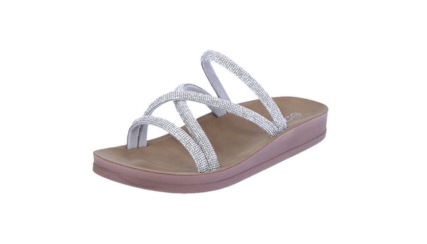 WOMAN'S SHOES SILVER STONE/GLITTER SANDALS RECOMMEND-68