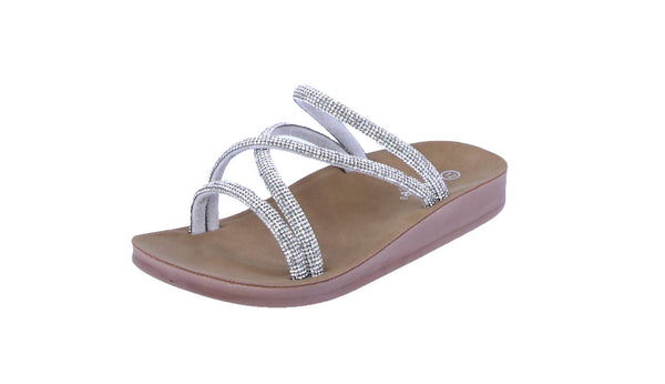 KID'S SHOES SILVER STONE/GLITTER SANDALS RECOMMEND-68K