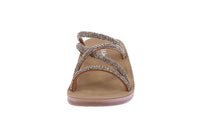 KID'S SHOES TAN STONE/GLITTER SANDALS RECOMMEND-68K