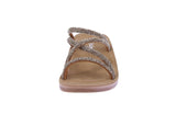 KID'S SHOES TAN STONE/GLITTER SANDALS RECOMMEND-68K