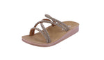 KID'S SHOES TAN STONE/GLITTER SANDALS RECOMMEND-68K