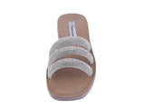 WOMAN'S SHOES SILVER STONE/GLITTER SANDALS RECTANGLE-22