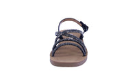 KID'S SHOES BLACK RHINESTONE SANDALS RECTANGLE-42K
