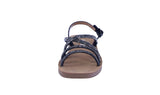 KID'S SHOES BLACK RHINESTONE SANDALS RECTANGLE-42K