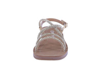 KID'S SHOES TAUPE RHINESTONE SANDALS RECTANGLE-42K