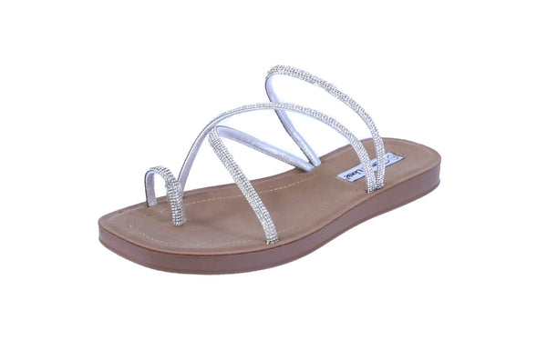 WOMAN'S SHOES SILVER RHINESTONE/GLITTER SANDALS RECTANGLE-45