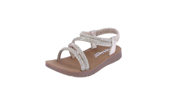 BABY'S SHOES GOLD RHINESTONE/GLITTER SANDALS REFORM-101KA