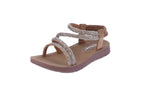 BABY'S SHOES TAN RHINESTONE/GLITTER SANDALS REFORM-101KA