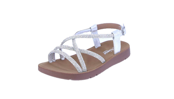 KID'S SHOES SILVER RHINESTONE SANDALS REFORM-103K