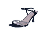 WOMAN'S HEELS BLACK NUB/RHINESTONE REGINA-1