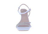WOMAN'S HEELS WHITE PU LEATHER/RHINESTONE REGINA-1