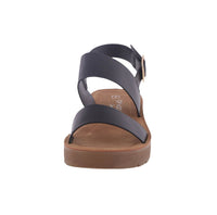 WOMAN'S BLACK PU LEATHER SANDALS REMUS