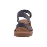 WOMAN'S BLACK PU LEATHER SANDALS REMUS