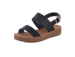 WOMAN'S BLACK PU LEATHER SANDALS REMUS