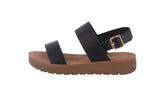 WOMAN'S BLACK PU LEATHER SANDALS REMUS