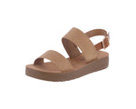 WOMAN'S CAMEL NUB PU LEATHER SANDALS REMUS