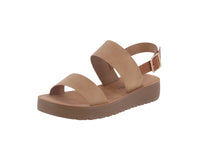 WOMAN'S CAMEL NUB PU LEATHER SANDALS REMUS