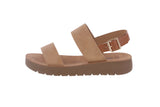 WOMAN'S CAMEL NUB PU LEATHER SANDALS REMUS