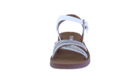 KID'S SHOES WHITE PU LEATHER/STONE SANDAL RENOVATE-14K