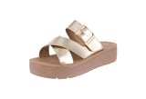 WOMAN'S SHOES GOLD METALLIC SANDALS RESUME