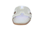 WOMAN'S SHOES IVORY PU LEATHER SANDALS RIO-26