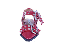 WOMAN'S FLATS RED PAT LEATHER RIVETS-09