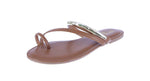 WOMAN'S SHOES TAN PU LEATHER SANDALS ROBIN-2