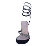 WOMAN'S SHOES BLACK GLITTER NUB HEELS RODEO-97