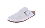 WOMAN'S SHOES BEIGE SUEDE SLIP ON MULES CLOGS SEATTLE-38