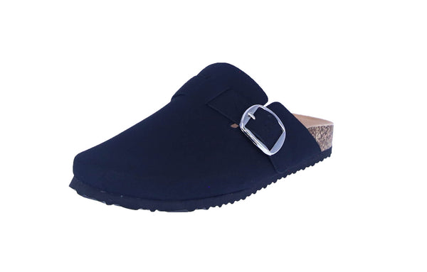 WOMAN'S SHOES BLACK NUB SLIP ON MULES CLOGS SEATTLE-38