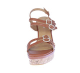 WOMAN'S SHOES TAN PU LEATHER WEDGE SANDAL SEREN-32