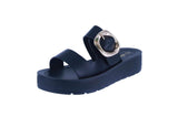 WOMAN'S SHOES BLACK PU LEATHER SANDALS SHANCE