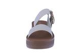 WOMAN'S SHOES BONE PU LEATHER SANDALS SHANCE