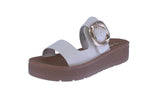 WOMAN'S SHOES BONE PU LEATHER SANDALS SHANCE