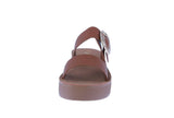 WOMAN'S SHOES TAN PU LEATHER SANDALS SHANCE