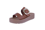 WOMAN'S SHOES TAN PU LEATHER SANDALS SHANCE