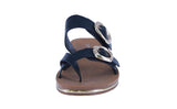 WOMAN'S SHOES BLACK PU LEATHER SANDALS SHINE-1