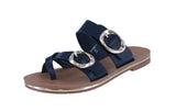 WOMAN'S SHOES BLACK PU LEATHER SANDALS SHINE-1