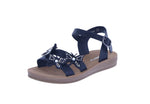 KID'S SHOES BLACK PU LEATHER SANDALS SOL-79A