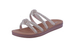 WOMAN'S SHOES ROSE GOLD STONE SANDALS SOL-88