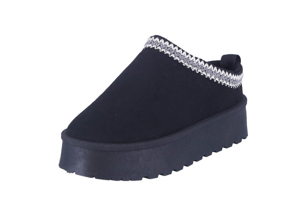 WOMAN'S SHOES TASMAN SLIPPER BLACK SUEDE SOLID-10