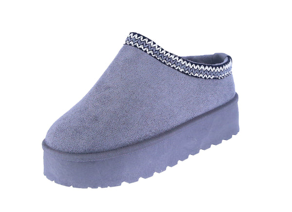 WOMAN'S SHOES TASMAN SLIPPER GREY SUEDE SOLID-10