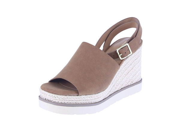 WOMAN'S SHOES TAN NUB WEDGE HIGH HEEL SANDAL STELLA