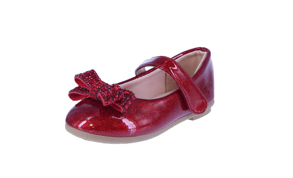 BABY'S SHOES RED PAT FLATS SUPPLE-83KA