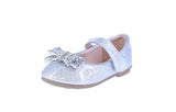 BABY'S SHOES SILVER PAT FLATS SUPPLE-83KA