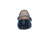 BABY'S SHOES BLACK PAT/RHINESTONE FLATS SUPPLE-91KA
