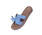 WOMAN'S SHOES BLUE DENIM LEATHER SANDALS SUSIE-38
